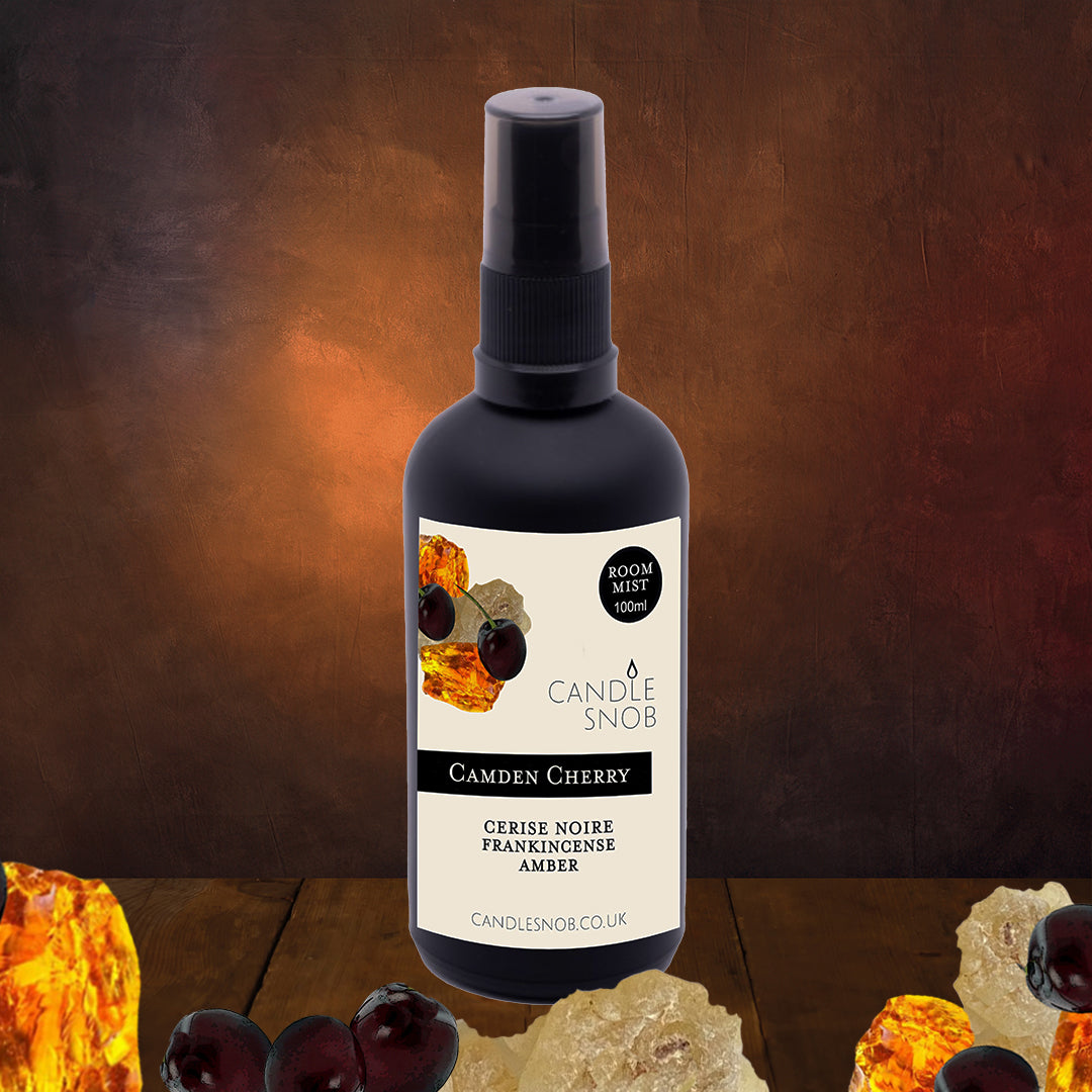Candle Snob room spray with cherry, frankincense and amber