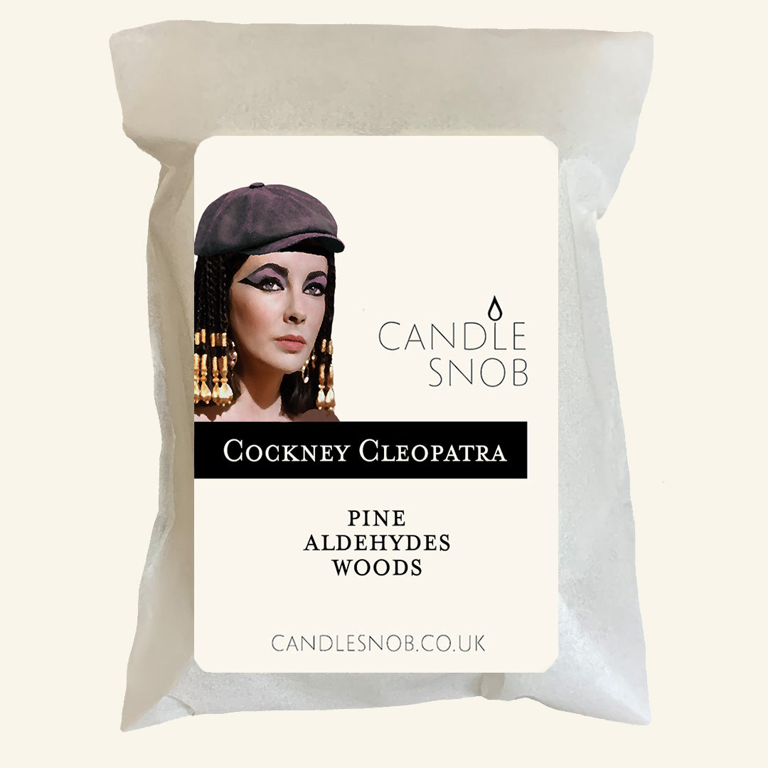 Cockney Cleopatra Wax Melts with pine aldehydes woods by Candle Snob