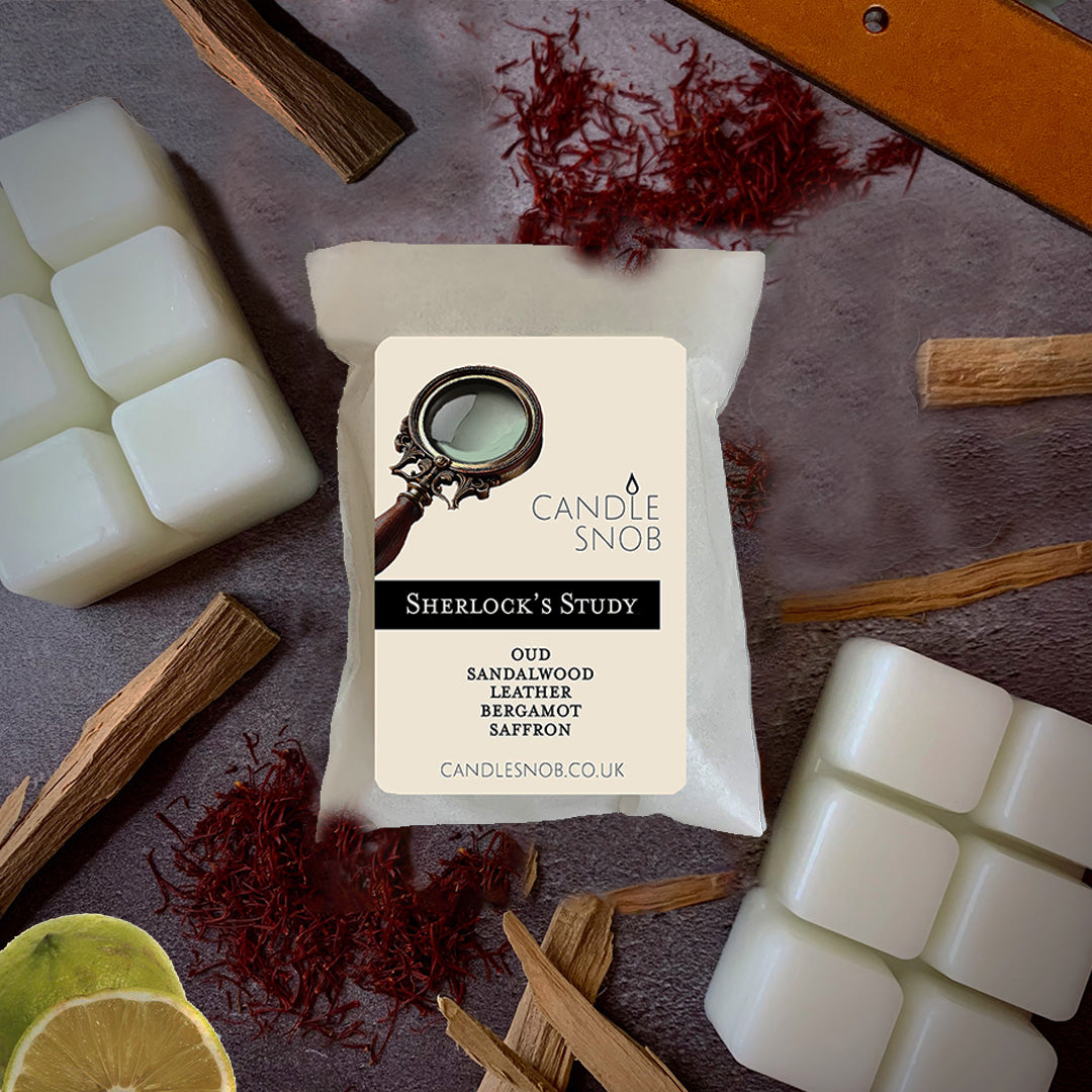 Wax melts by Candle Snob. A rich blend of oud, sandalwood and aged leather with a touch of bergamot & saffron.