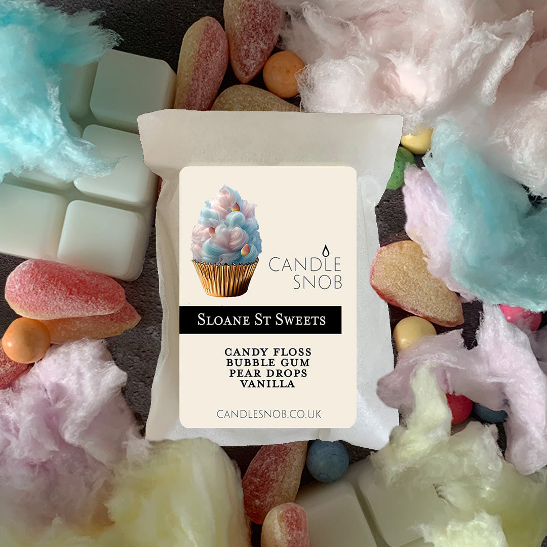 Sloane St Sweets - Candle Snob scented wax melts - bubblegum, candy floss, pear drops & vanilla.