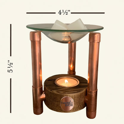 Recycled wood and copper wax melt warmer / burner by Candle Snob