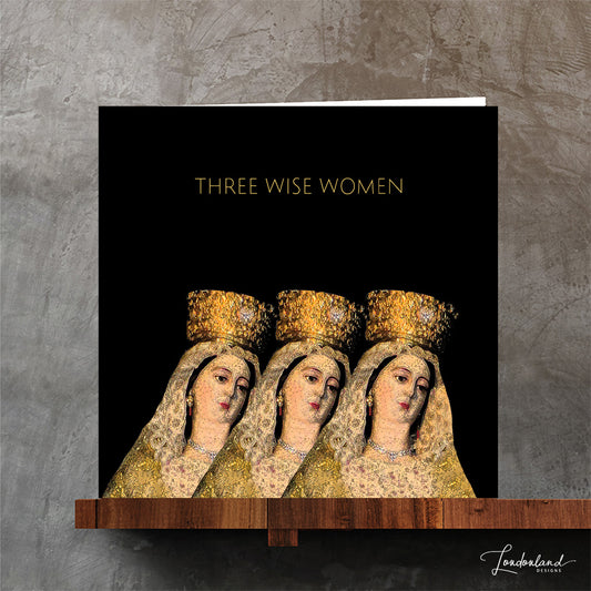 Three Wise Women - Black and Gold Christmas Card - Londonland Designs