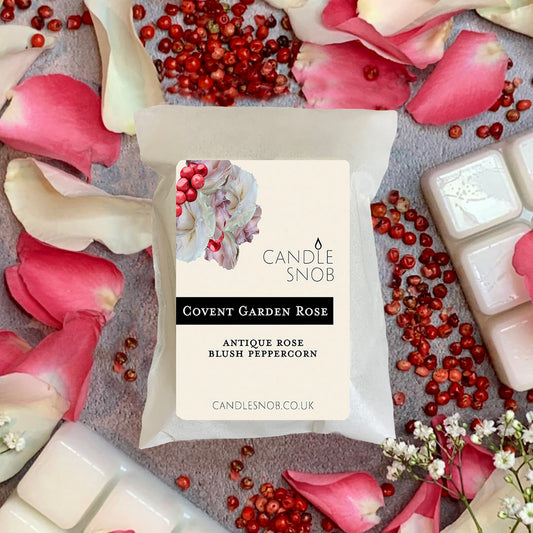 Candle Snob Covent Garden Rose scented wax melts with antique rose & blush peppercorn