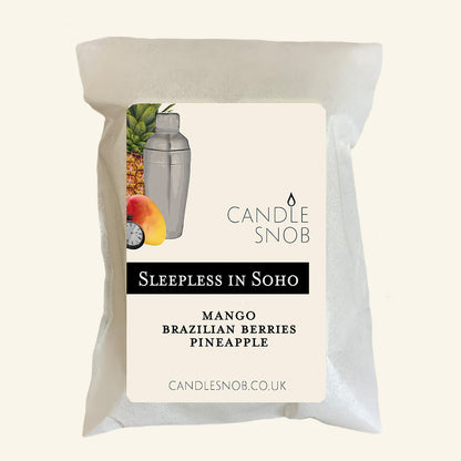 Sleepless In Soho Candle Snob Scented Wax melts with mango, berries & pineapple