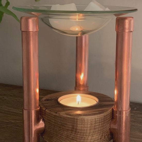 Candle Snob Copper and Reclaimed Wood Wax Burner Making Video 