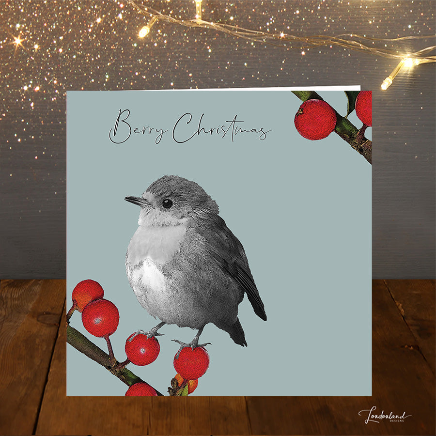 Berry Blue Christmas Card