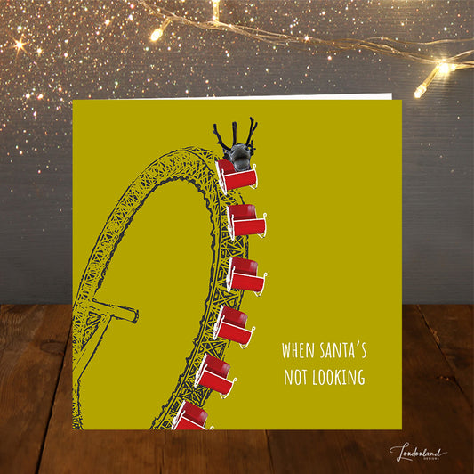 London Eye Reindeer Designer Christmas Card by Londonland Designs