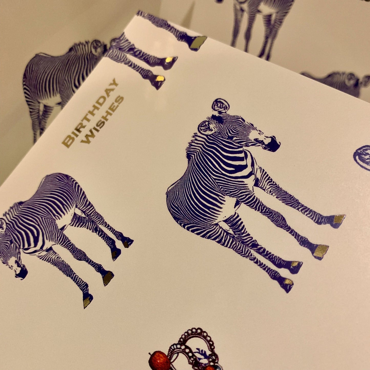 Zebra Crown | Gold Foil Birthday Card