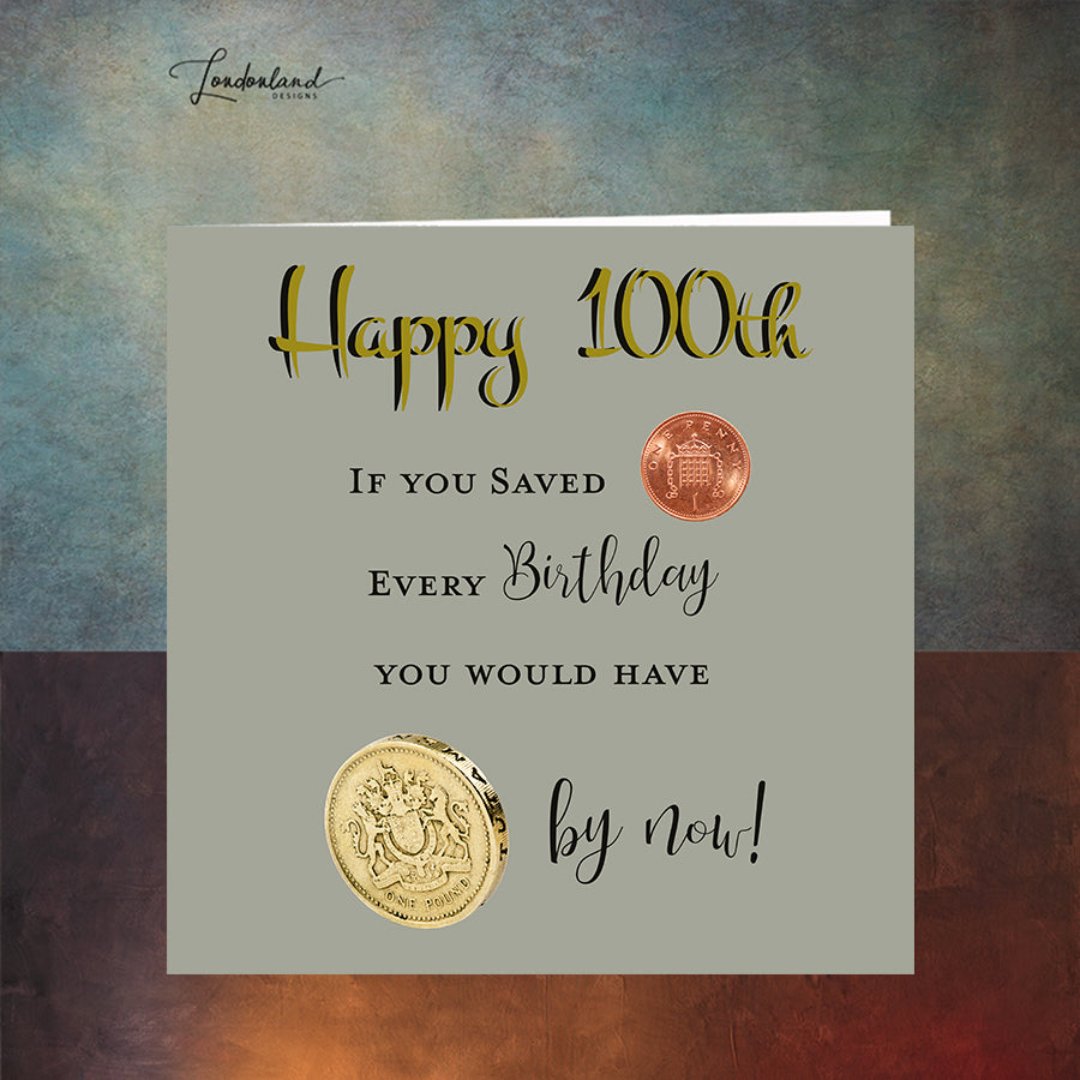Centenarian 100 years old Birthday Card by Londonland Designs