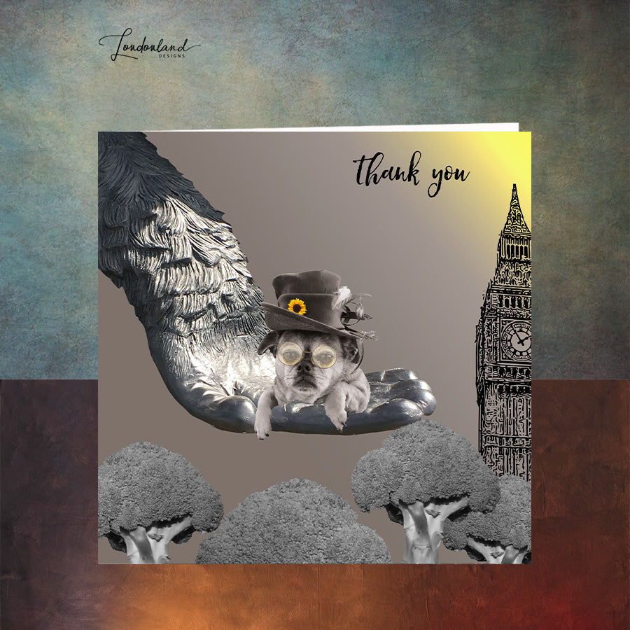 Saved By Kong , Ape & Puppy, London Thank You Card