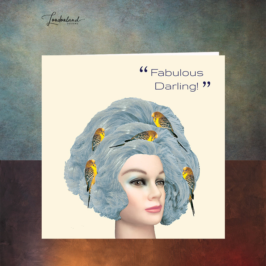 Blue Bird Nest, Hair. Fabulous Darling Hairdresser Greeting Card
