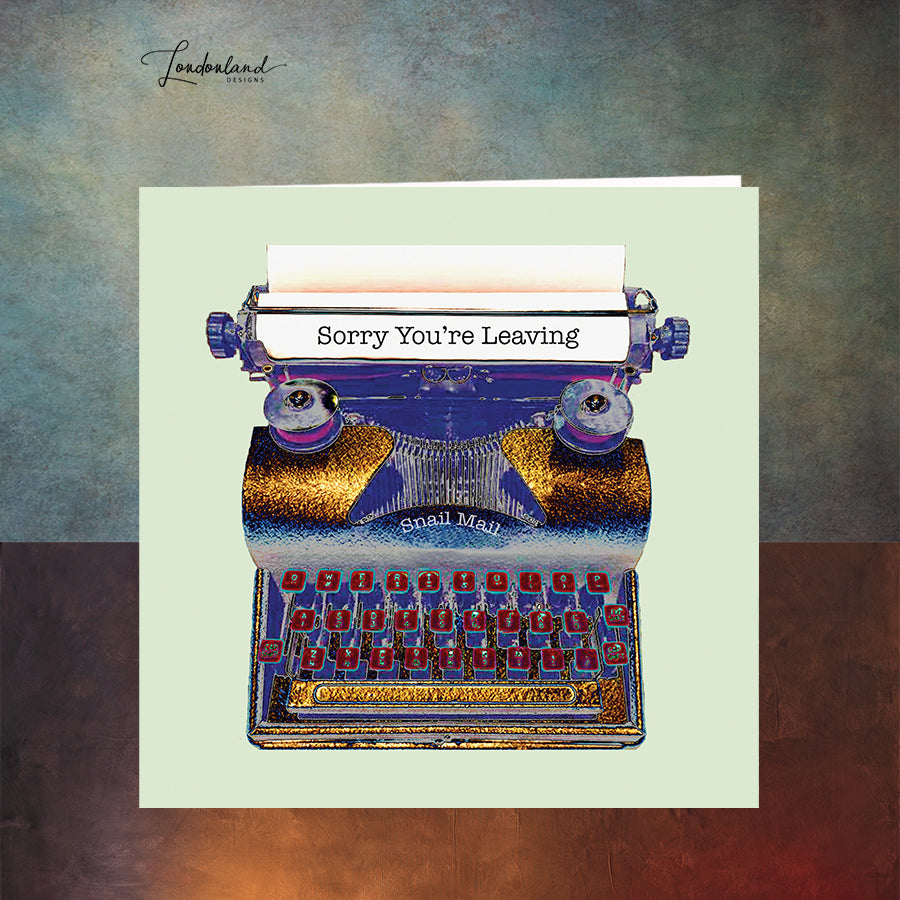 Office Keys Leaving Card with vintage manual typewriter