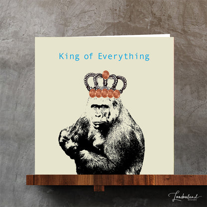 Gorilla ape card for men for fathers day, thank you. King of Everything card