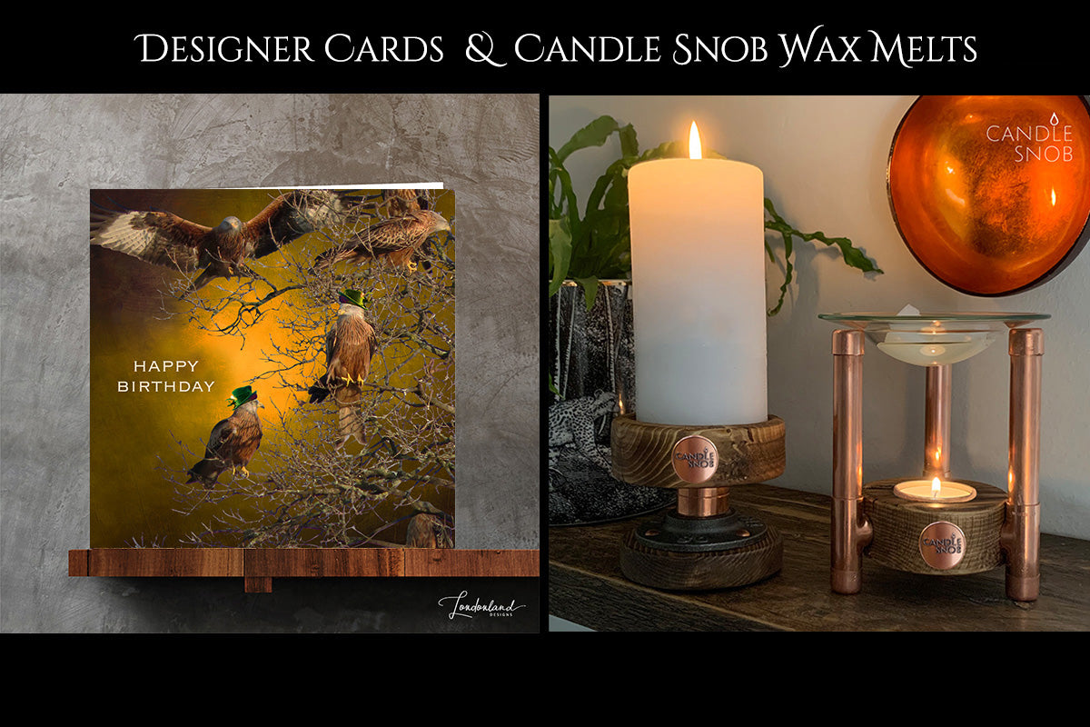 Londonland Designs Designer Greeting Cards & Candle Snob Wax Melts. London UK.