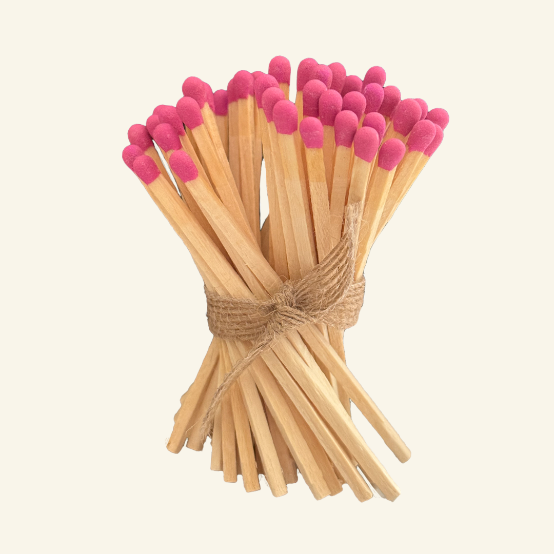 long bright pink matches for candle lighting