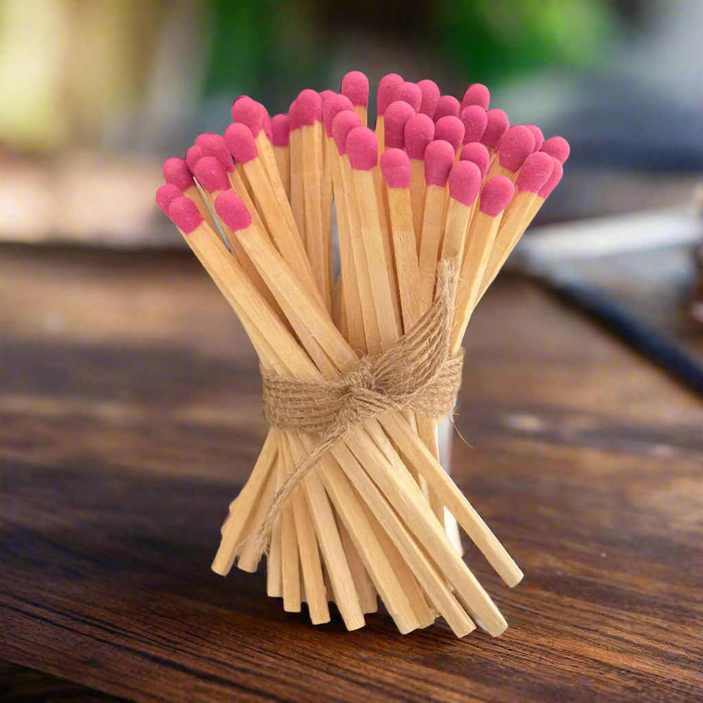 long bright hot pink matches for lighting candles