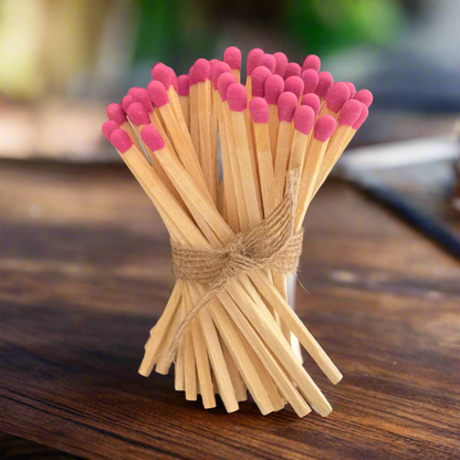 long bright hot pink matches for lighting candles