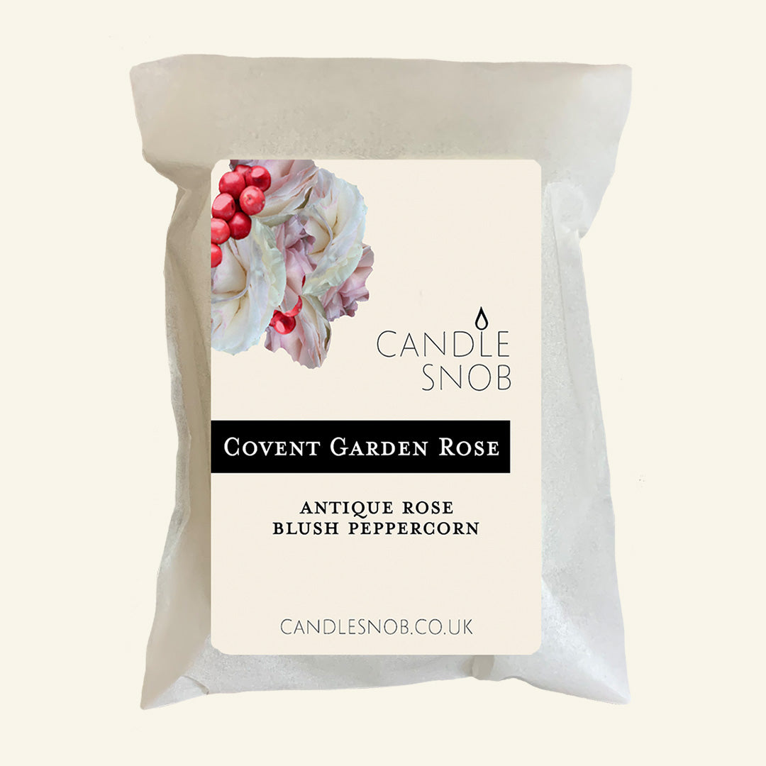 Candle Snob Covent Garden Rose scented wax melts with antique rose & blush peppercorn