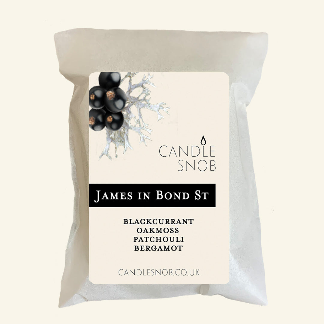 James in Bond Street - Candle Snob scented wax melts - blackcurrant oakmoss patchouli bergamot