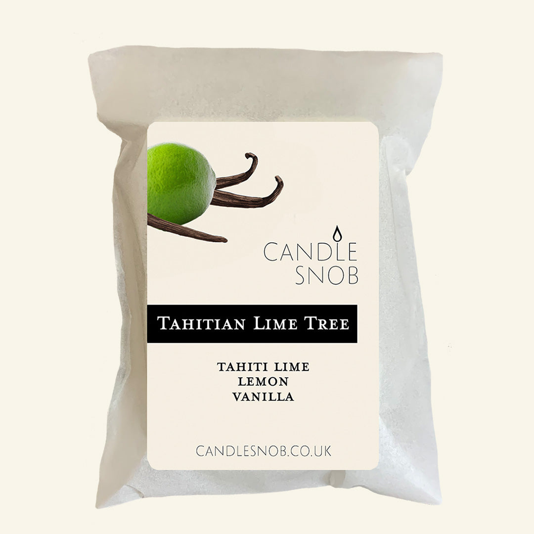 Candle Snob Tahitian Lime Tree wax melts with Tahiti Lime lemon vanilla