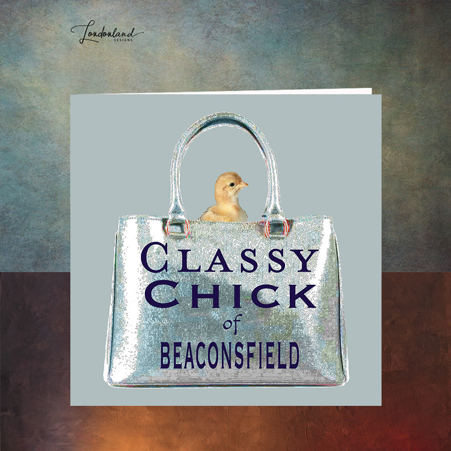 Beaconsfield Chick, Handbag Greeting Card