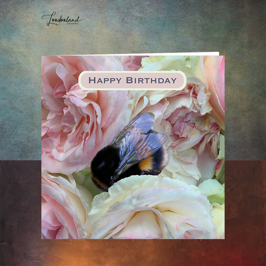 Bumble Rose, Bee & Roses Birthday Card