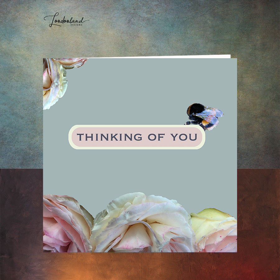 Been Thinking Of You Card with Bee & Roses