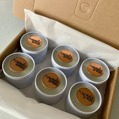 Candle Snob Dinner Party Scented Mini Travel Tin. Labdanum Rum Leather Tobacco. Gentlemans Club