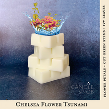 Load image into Gallery viewer, Chelsea Flower Tsunami by Candle Snob. Scented wax melts flower petals, cut green stems &amp; ivy leaves.  Edit alt text
