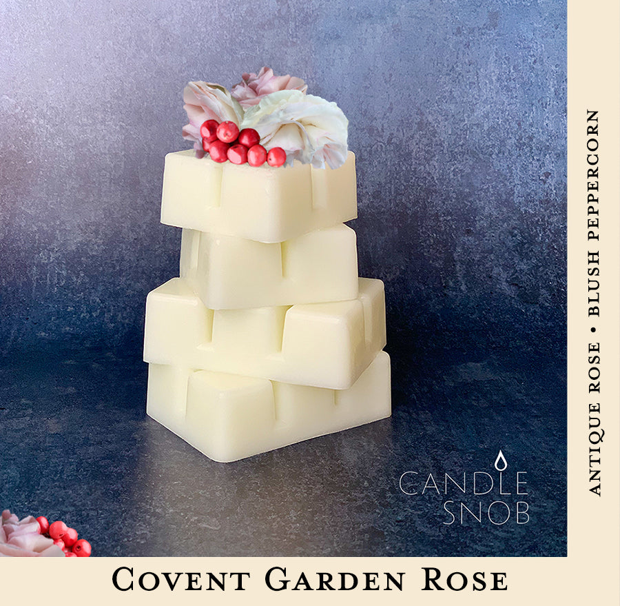 Candle Snob Covent Garden Rose scented wax melts with antique rose & blush peppercorn