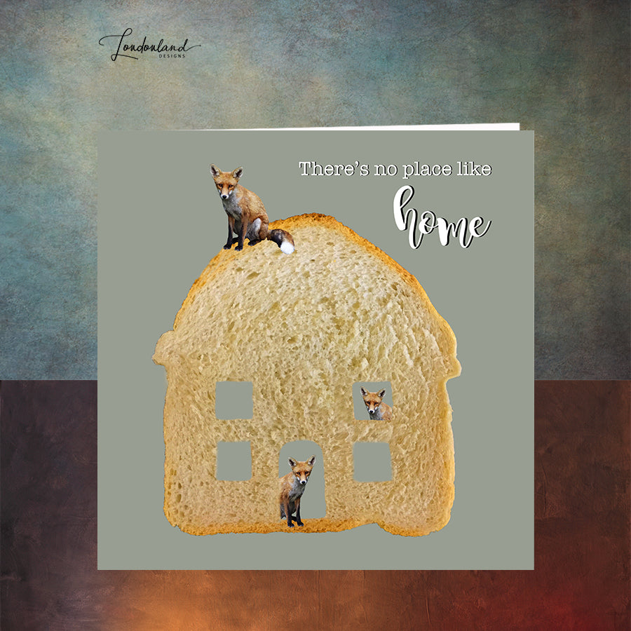 Foxy New Home Card with Fox in Bread House