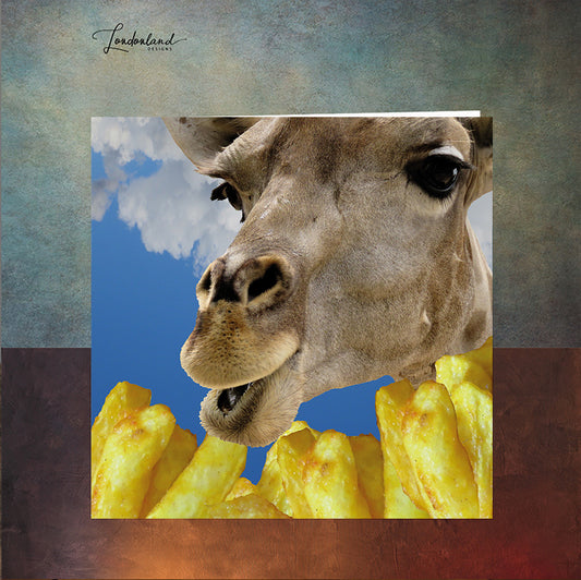 Fry In The Sky Giraffe Chips Greeting Card