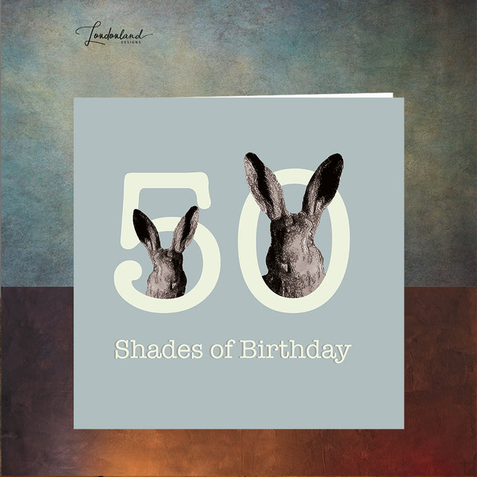 Fifty Shades Blue 50th Birthday Card
