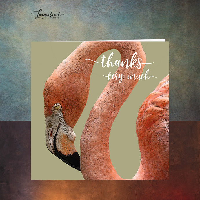 Flamingo Thanks Thank You Card