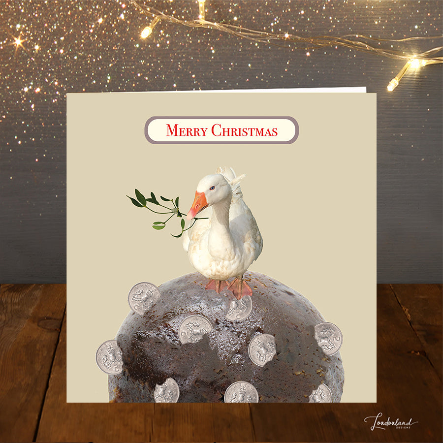 Goose Pudding Christmas Card