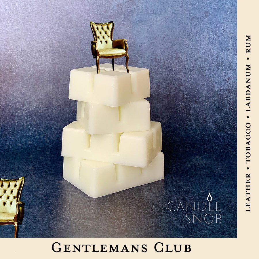Candle Snob Gentlemans Club scented wax melts with leather tobacco labdanum rum
