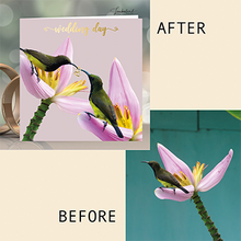 Load image into Gallery viewer, Hummingbird Wedding Gold Foil Card - Londonland Designs
