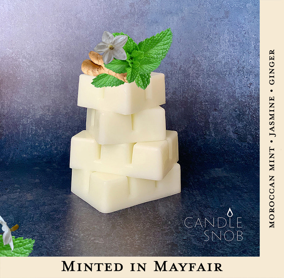 Minted in Mayfair wax melts by Candle Snob with Moroccan mint, jasmine & ginger