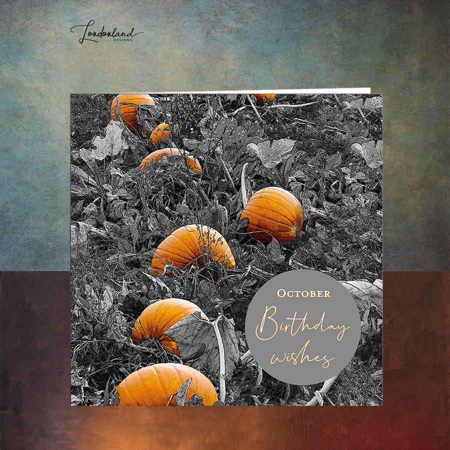 October Pumpkin Birthday Card