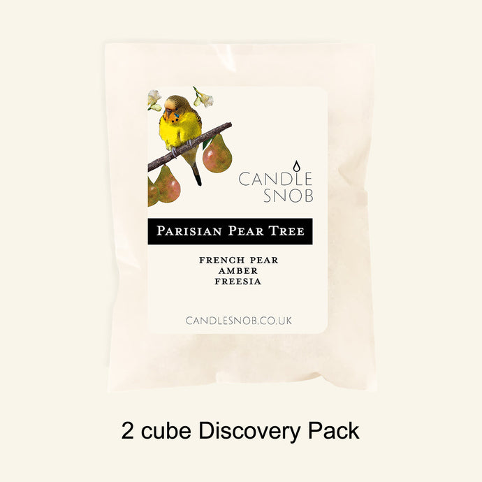 Parisian Pear Tree wax melts 2 cube sample pack by Candle Snob with French Pear, Amber & Freesia