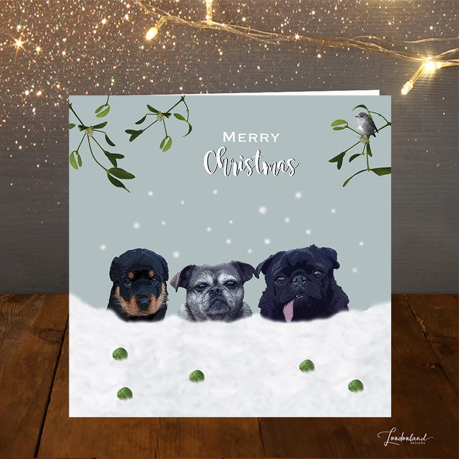 Snow Dogs Christmas Card