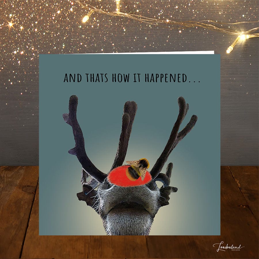 The Red Nose Christmas Card Reindeer & Bee