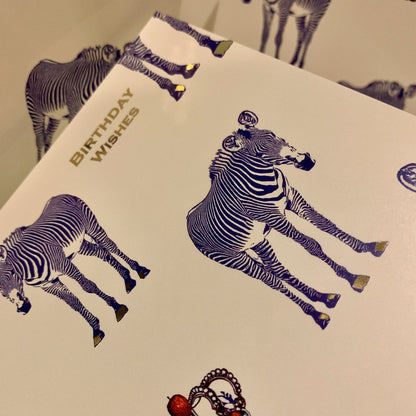 Zebra Crown | Gold Foiled Birthday Card