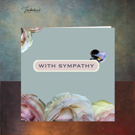 Bee and Antique Roses Sympathy Card