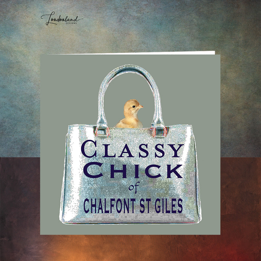 Chalfont St Giles, Chick in Handbag Greeting Card