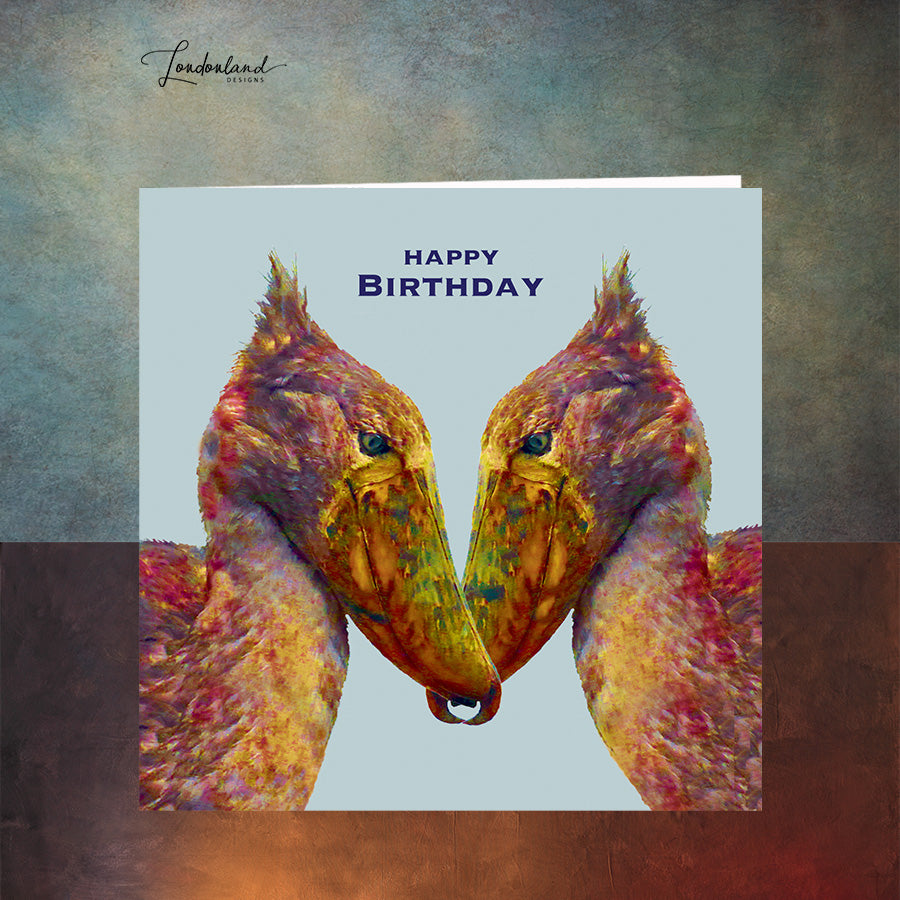 Colourful Rainbow Dodo Birds Birthday Card