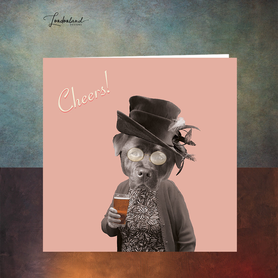 Pint of Cheer Dog Lady Quirky Celebration Card