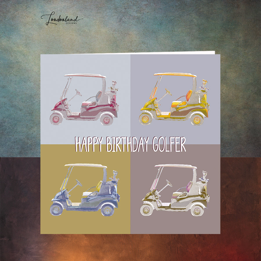 Golf Buggy Birthday Card for Golfers