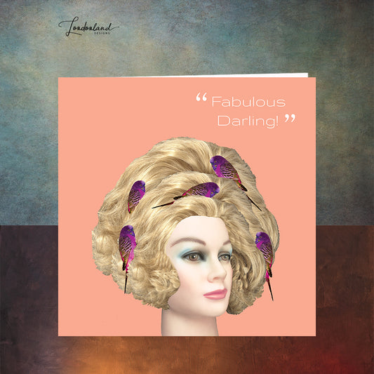 Blonde Bird Nest Hair.  Fabulous Darling, Hairdresser Greeting Card