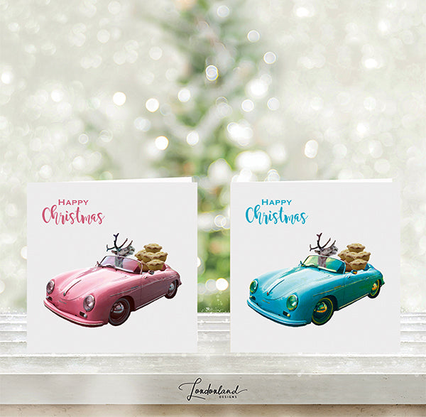 vintage cars Christmas cards by Londonland Designs